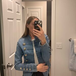 Free People Denim Jacket with Dark Accents